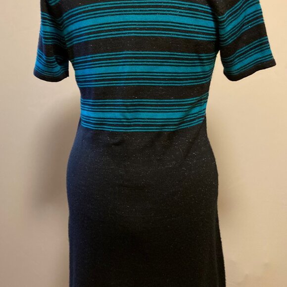 Esprit sweater dress with blue striped bodice and navy skirt with silver lurex - Picture 4 of 5